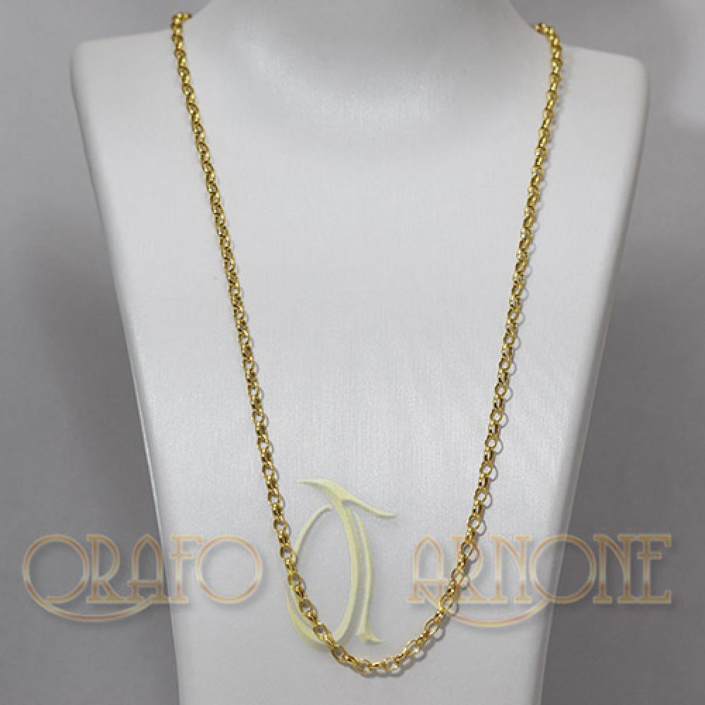 Collana oro 750 rolò mm3 cm 90
